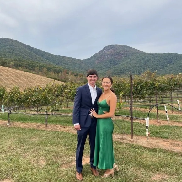 TUCKERNUCK A.L.C Blakey Cut out Satin Dress in green size 12 - Picture 7 of 15